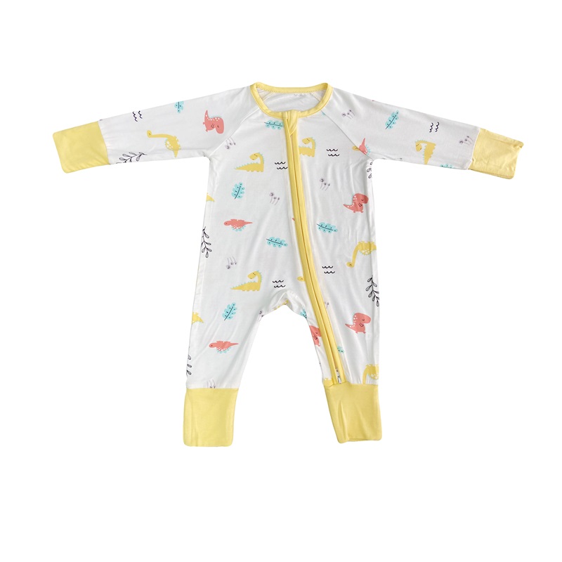 Bambus baby rompers zadrga zadrga foamas pižama kabriolet romper